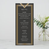 Art Deco 20s Menu Card | Gatsby-inspiriert Party Menükarte (Stehend Vorderseite)
