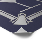 Art Deco 20's style "Cocktail Bar sign SILVER Poster (Ecke)