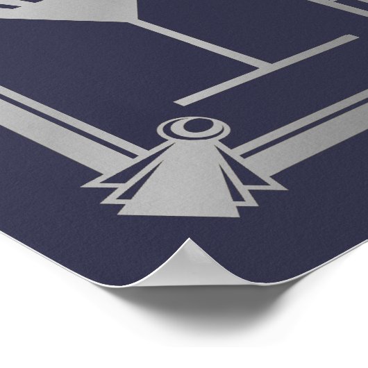 Art Deco 20's style "Cocktail Bar sign SILVER Poster (Ecke)