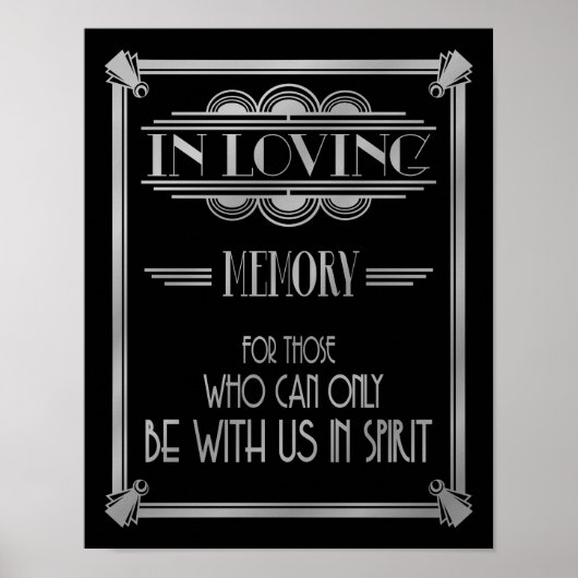 Art Deco 20's style "IN LOVING MEMORY Poster (Vorne)