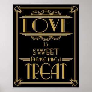 Art Deco 20's style Sweet Table Print Poster
