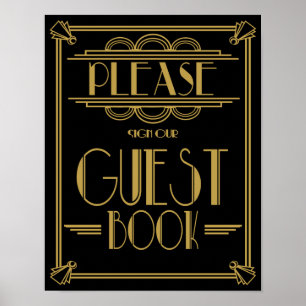 Art Deco 20's style wedding poster sign