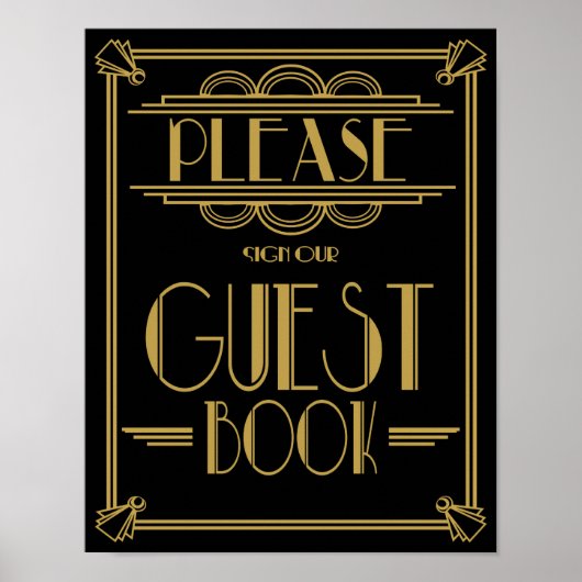 Art Deco 20's style wedding poster sign (Vorne)