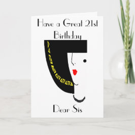 ART DECO 21. GEBURTSTAG GREETING CARD KARTE