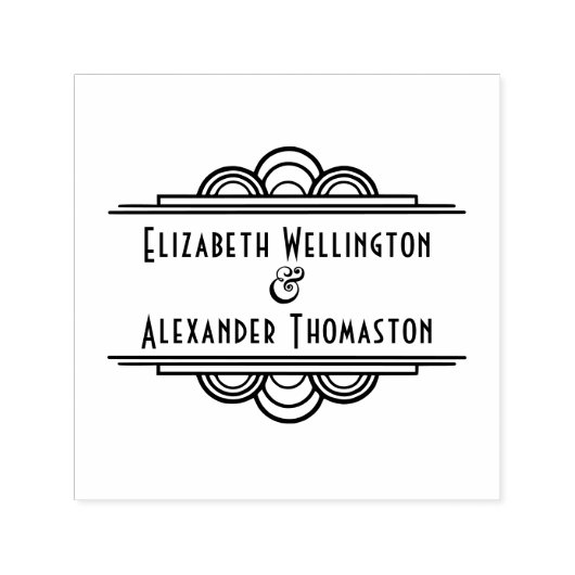 Art Deco 2 Name #3 Wedding Couple Permastempel (Design)