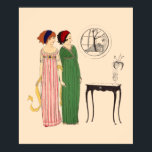 Art Deco 2 Paul Poiret Kleider von Paul Iribe Poster<br><div class="desc">Dies ist ein digital erweiterter Druck einer Vintagen 1908 Paul Iribe Art Deco Modedarstellung von zwei Paul Poiret Kleider. Sie können die Hintergrundfarbe anpassen.</div>