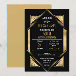 Art Deco 30 Jahre Perlenhochzeit Einladung