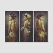 Art Deco 3 Elegant Women Panel FA3L Decoupage Seidenpapier (Vorderseite)