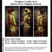 Art Deco 3 Elegant Women Panel FA3L Decoupage Seidenpapier