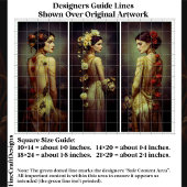 Art Deco 3 Elegant Women Panel FA3R Decoupage Seidenpapier