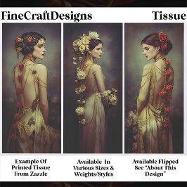 Art Deco 3 Elegant Women Panel FA3R Decoupage Seidenpapier