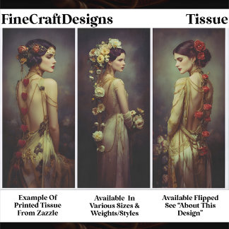 Art Deco 3 Elegant Women Panel FA3R Decoupage Seidenpapier