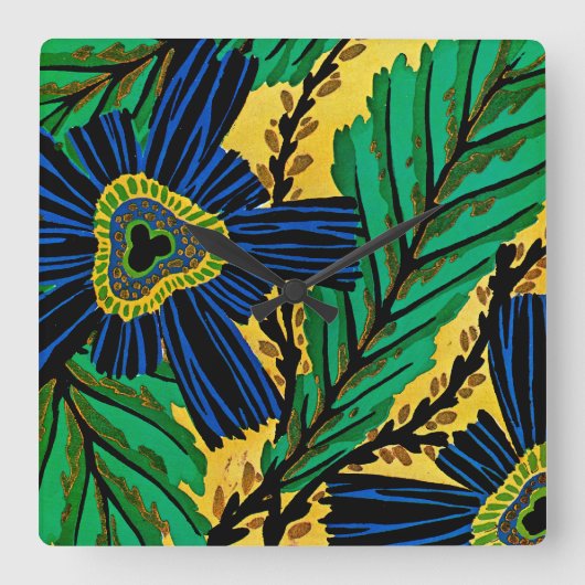 Art Deco #3 von Seguy im Emporio Moffa Quadratische Wanduhr (Vorderseite)