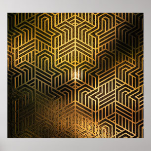 Art Deco 3D Illustration, Werbegeschichten. Poster