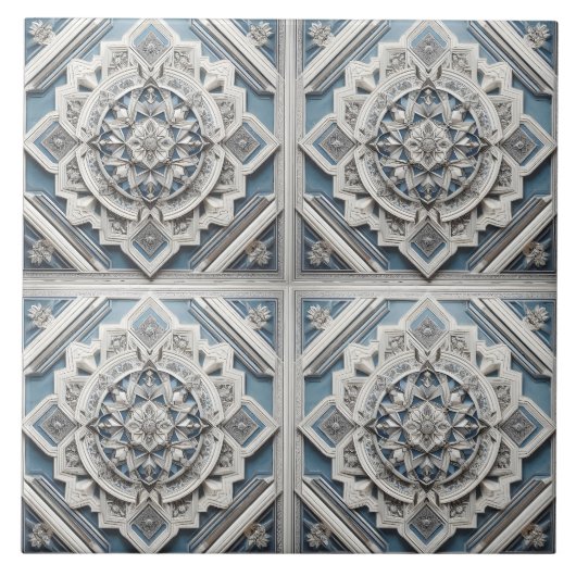 Art Deco 4 Quadrate Linien Alle Schattierungen Gra Fliese (Vorderseite)