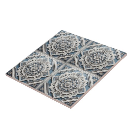 Art Deco 4 Quadrate Linien Alle Schattierungen Gra Fliese (Seite)