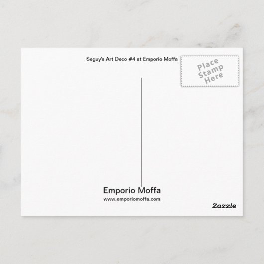 Art Deco #4 von Seguy im Emporio Moffa Postkarte (Rückseite)