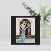 Art Deco 50. Geburtstag Gatsby Thema Einladungen (Stehend Vorderseite)