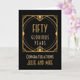 Art Deco 50. Goldenes Jubiläum Fünfzig Jahre Karte
