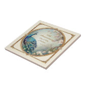 Art Deco 50 Jubiläum Pfauen Blume Elegante Fliese (Seite)