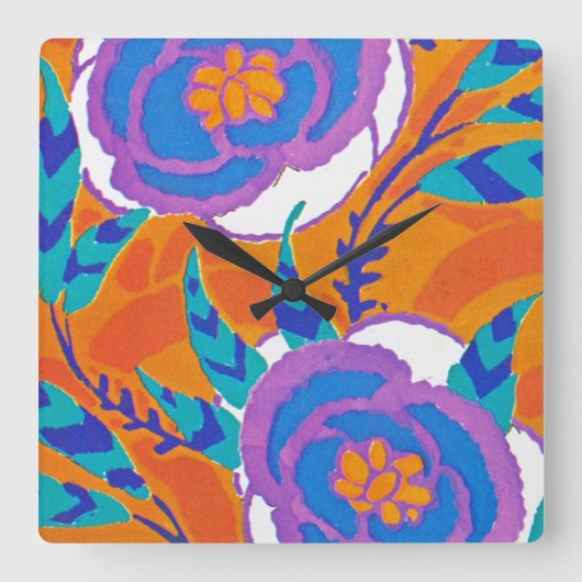 Art Deco #5 von Seguy im Emporio Moffa Quadratische Wanduhr (Vorderseite)