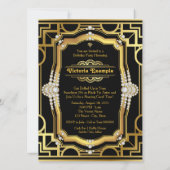 Art Deco 60. Geburtstagsparty Einladung (Rückseite)