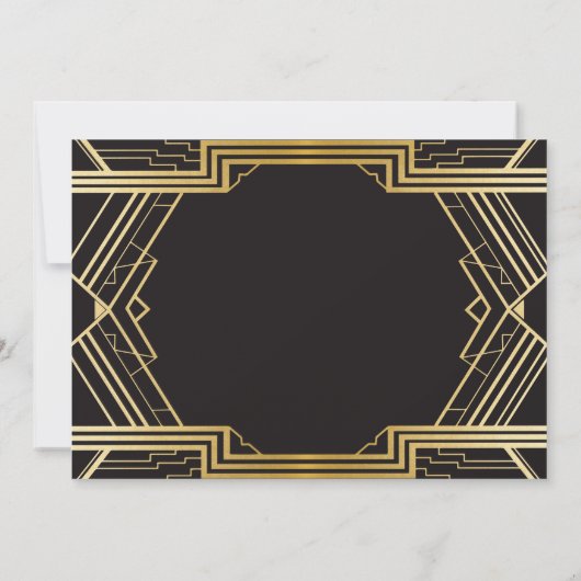 Art Deco Abschluss Foto Gatsby Party Gold der 1920 Einladung (Rückseite)