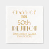 Art Deco Abschluss Milestone Wiedersehen #1 Servietten Mit Folie (Vorderseite)