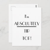 Art Deco Absolut Tipp Top Typografie Postkarte (Vorne/Hinten)