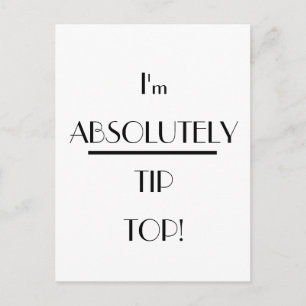 Art Deco Absolut Tipp Top Typografie Postkarte