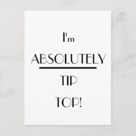 Art Deco Absolut Tipp Top Typografie Postkarte