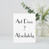 Art Deco Absolut Typografie Postkarte (Stehend Vorderseite)