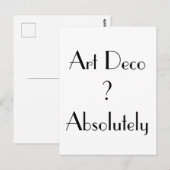 Art Deco Absolut Typografie Postkarte (Vorne/Hinten)