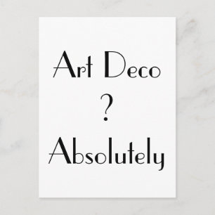 Art Deco absolut Typografie Postkarte