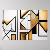 Art Deco Abstract Gold und Schwarz Poster (Vorne)