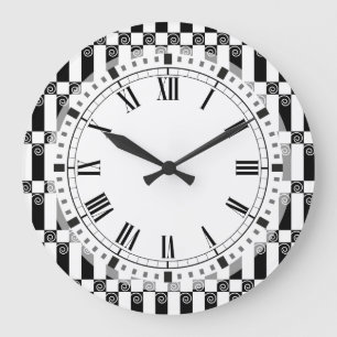 Art Deco Abstract / Vienna Secession Geometric Große Wanduhr