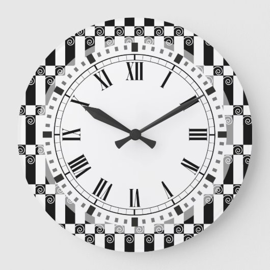 Art Deco Abstract / Vienna Secession Geometric Große Wanduhr (Vorderseite)