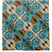 Art Deco Abstrakt Eyes Muster Duschvorhang (Vorderseite)