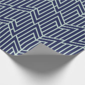 Art Deco Abstrakt Geometric Muster Blau Geschenkpapier (Ecke)