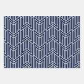 Art Deco Abstrakt Geometric Muster Blau Geschenkpapier Set (Vorderseite)