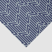 Art Deco Abstrakt Geometric Muster Blau Seidenpapier (Ausschnitt)