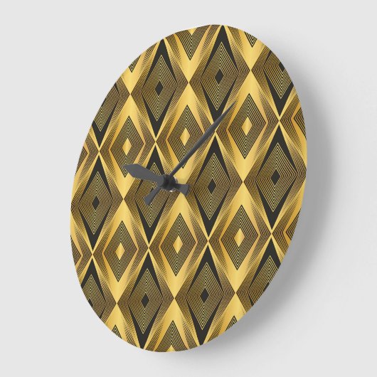 Art Deco: Abstrakt geometrischer Hintergrund Große Wanduhr (Winkel)