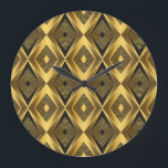 Art Deco: Abstrakt geometrischer Hintergrund Große Wanduhr<br><div class="desc">Abstrakter geometrischer Hintergrund.Art Deco. Tauchen Sie ein in abstrakte geometrische Schönheit mit einer Art-Déco-Touch. Tauchen Sie ein in ein abstraktes geometrisches Wunderland - eine Art-Déco-Sinfonie von Linien und Formen, die mit moderner Faszination tanzt: Muster, Hintergrund, abstrakt, Textur, Illustration, Weiß, Linie, Blau, geometrisch, farblich, modern, Dreieck, Form, futuristisch, Dekoration, Polygon, Pixel,...</div>