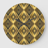Art Deco: Abstrakt geometrischer Hintergrund Große Wanduhr (Vorderseite)