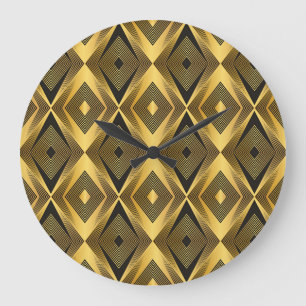 Art Deco: Abstrakt geometrischer Hintergrund Große Wanduhr