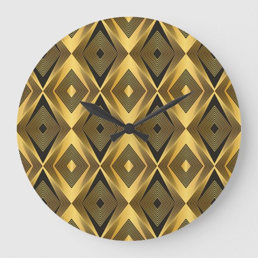 Art Deco: Abstrakt geometrischer Hintergrund Große Wanduhr (Vorderseite)