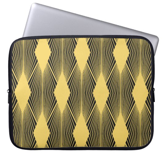 Art Deco Abstrakt geometrischer Hintergrund Laptopschutzhülle (Vorderseite)