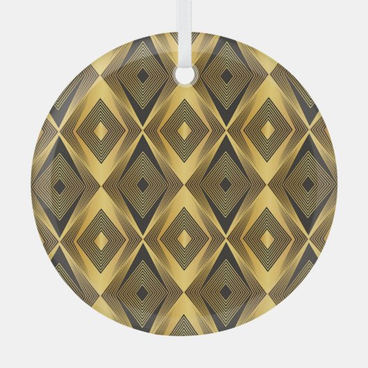 Art Deco: Abstrakt geometrischer Hintergrund Ornament Aus Glas (Vorderseite)