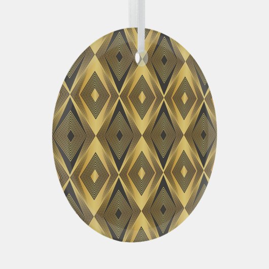 Art Deco: Abstrakt geometrischer Hintergrund Ornament Aus Glas (Vorderseite Rechts)