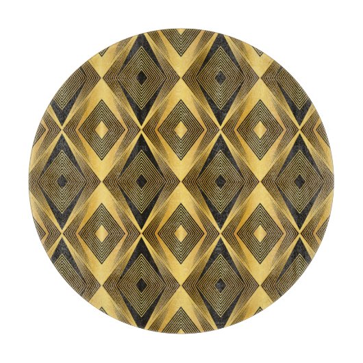 Art Deco: Abstrakt geometrischer Hintergrund Schneidebrett (Vorderseite)
